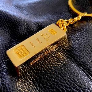 Faux Gold Bouillon Gold Bar Keychain
